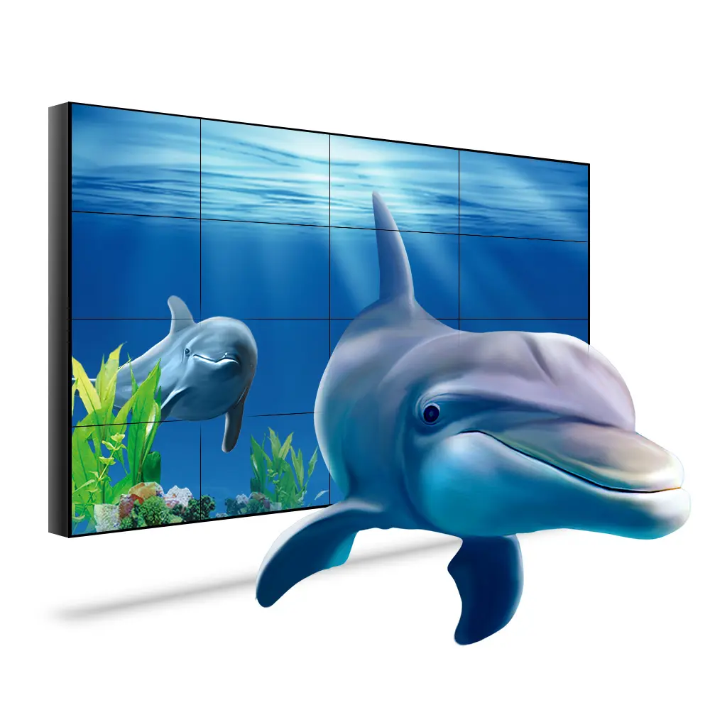 Monitor de pared de vídeo de bisel estrecho 2k4k 46 49 55 65 pulgadas 2x2 3x3 3x4 pantallas de empalme 1,8/3,5mm 550/700NITs pantallas de pared de vídeo Lcd