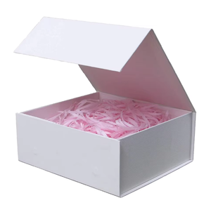 Cajas de Regalo de Papel Recubierto Blanco con Relieve, Reciclables, Tapas Plegables, Cierre Magnético con Logotipo Personalizado, Grandes, para Regalos de Boda y Cumpleaños - Product Image 1