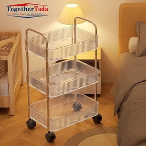 Chariots de rangement mobiles en acrylique transparent, durables et abordables, pour snacks, cosmétiques et livres, pour chariots à roulettes - Product Image 1