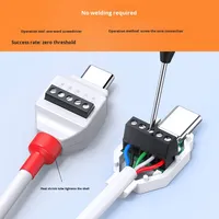 Kit de connecteur USB Type-C sans soudure, câble de charge rapide 66W, accessoires de bricolage, aucun outil de soudure requis, courant élevé 3A