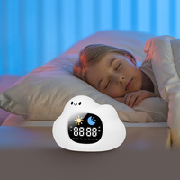 Réveil numérique intelligent à LED, veilleuse nuage, bruit blanc, design de dessin animé, affichage de la semaine, mode scène intelligente, pour étudiants et enfants