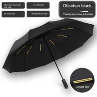 Parapluie pliant triple renforcé Double Dragon Bone, anti-UV et imperméable, double usage, automatique, personnalisé pour hommes d'affaires