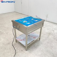 Chauffe-Plats Commercial de Comptoir en Acier Inoxydable 6 Bacs, Bain-Marie à Gaz Propane/GPL, Certifié CE, Pieds Réglables, Roulettes