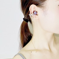 Bijoux de mode Écouteurs Bluetooth sans fil avec boucles d'oreilles rotatives en forme de fleur pour femmes et filles