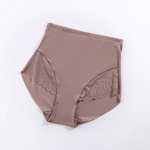Factory <span class=keywords><strong>Outlet</strong></span> Cómodas bragas diarias para mujer Breve cintura alta 4 colores Encaje Hipster High Stretch Transpirable Sólido - Product Image 5