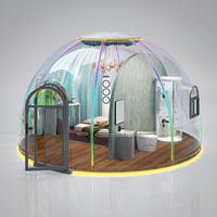 D Personnalisable Moderne Transparent Bulle Maison Hôtel Pvc Dôme Tente Offre Spéciale pour Resort Glamping Extérieur Verre Fibre de Verre