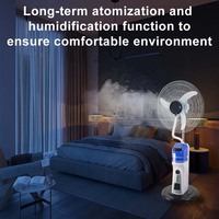 Ventilateur sur pied, ventilateur à brume solaire rechargeable de 18 pouces, humidification et télécommande, batterie 12V pour chambre et extérieur, fonctionnement silencieux