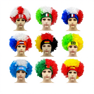 Perruque drapeau national Euro avec impression numérique pour les fans de sport - Cheveux chignon et bandeau fabriqués en Chine, unisexe - Product Image 5
