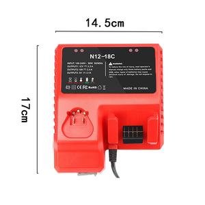 Cargador de Batería N18CN12 Compatible con <span class=keywords><strong>Milwaukee</strong></span> M18 M12 12V 18V, Estación de Carga Rápida de Iones de Litio con Pantalla LCD - Product Image 3