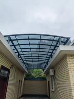 Auvent moderne en alliage d'aluminium pour terrasse et cour extérieure, pare-soleil et anti-pluie en polycarbonate, installation facile, haute luminosité
