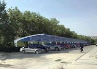 Cochera Moderna con Estructura de Acero en Cantilever, Impermeable y Resistente al Sol, Cobertizo Metálico para Estacionamiento, Garaje Exterior