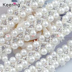 Adornos de perlas y diamantes de imitación de encaje de cristal hechos a mano al por mayor de 2017 para vestidos de novia, <span class=keywords><strong>zapatos</strong></span> y prendas de vestir - Product Image 3