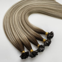Prix d'usine Extensions de cheveux humains 100% Remy brésiliens à la kératine, pointe plate et pointe en U, 20 pouces, pour femmes