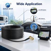 Cable Coaxial ELESUN RG174 de Alta Flexibilidad y Baja Pérdida con Conductor de Cobre Desnudo y Blindaje, Apto para Antenas, GPS y WiFi