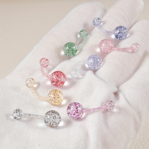 Acrylique boule en <span class=keywords><strong>plastique</strong></span> <span class=keywords><strong>nombril</strong></span> anneaux couleur bonbon brillant anneau incurvé pour les femmes <span class=keywords><strong>nombril</strong></span> <span class=keywords><strong>Piercing</strong></span> bijoux personnalité à la mode chaud - Product Image 2