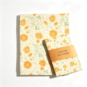 Serviette de cuisine en coton à imprimé floral avec logo personnalisé, douce, absorbante, pour la maison, torchon décoratif, serviettes de cuisine - Product Image 2