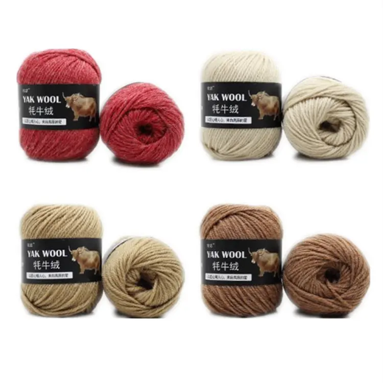 Laine tricotée à la main pull moyen épais manteau fil crochet écharpe chapeau usine en gros 10/3 brins de fil de laine de yak6