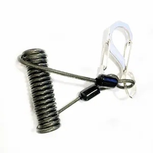 Multi-Spezifikation Schlüssel bund Lanyard Bunte glänzende Stahl Feder seil Spiral kabel Draht mit PU/PVC dekorativ