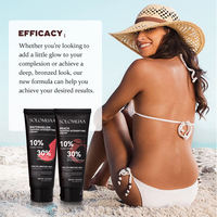 OEM/ODM Gel crème bronzant naturel pour le visage et le corps 100 ml, accélérateur de bronzage doré pour une utilisation au soleil et en cabine de bronzage