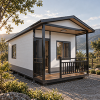 Maisonnette modulaire triangulaire portable en forme de A avec terrasse extérieure pour hébergement en camping