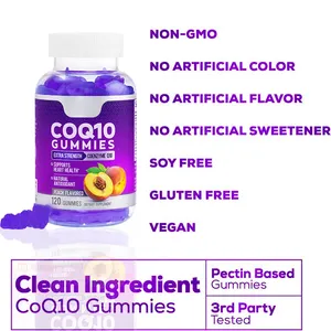 Doğal lezzet koenzim Q10 Gummies destek kalp sağlık şeftali aromalı koenzim Q10 Gummies