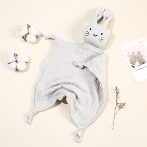 Couverture Douillette <span class=keywords><strong>Double</strong></span> Couche Bio pour Enfants, Non Toxique, Serviette Anti-Salive pour Nouveau-né, Couverture de Câlin Lapin Animal – Grande Vente - Product Image 6