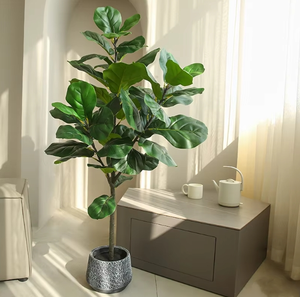 Albero di Ficus Lyrata Artificiale di Alta Qualità in Plastica, 120-180CM, Altamente Realistico, Resistente ai Raggi UV, Ecologico, per Decorazioni Interne ed Esterne - Product Image 2