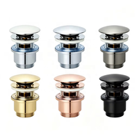 Bonde de lavabo BODE personnalisée classique multicolore en laiton et acier inoxydable avec siphon escamotable et grille de vidange décalée pour éviers