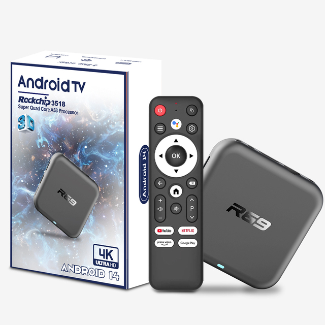 2025 New R69 Android Box 4K Smart TV Pod 8GB/32GB Mali-450 Dual-Band WiFi BT Voice