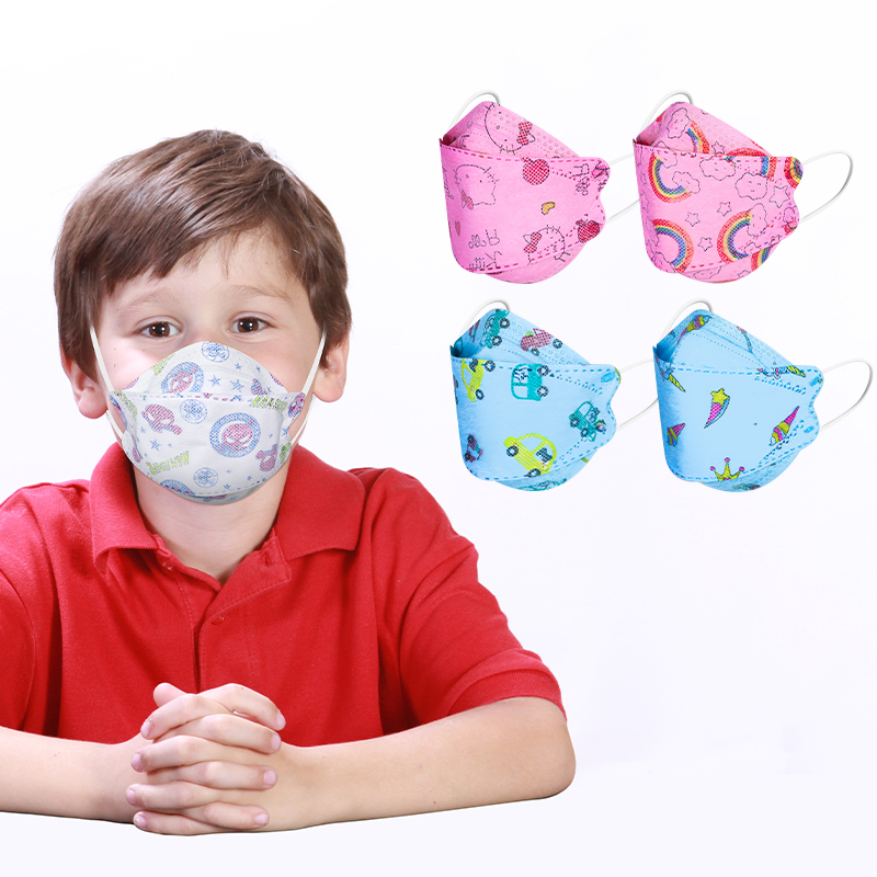 Kinder Schmetterling Cartoon Maske mit 4-fach Vliesstoff atmungsaktive Einweg KF94 Kinder masken für den Außenbereich