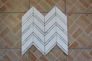 Carreaux blancs en marbre, mosaïque <span class=keywords><strong>chevron</strong></span>, 15 pièces - Product Image 4
