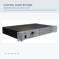 Amplificateur de sonorisation 150W 5 zones, montage en rack 1.5U, USB, SD, MP3, 2 micros, 2 entrées ligne, sortie 70V 110V 4-16 Ohm