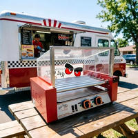 Grill à hot-dogs à rouleaux avec deux régulateurs de température indépendants, facile à ajuster pour griller et réchauffer les saucisses séparément