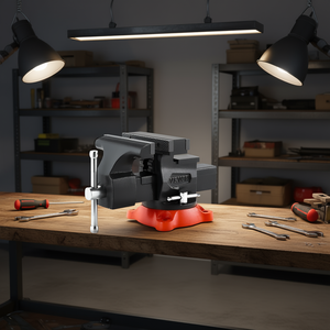 Étau d'établi robuste en fonte ductile Vevor, largeur mâchoires 5,5 pouces, base pivotante à 360 degrés avec verrouillage, outil industriel pour établi - Product Image 2