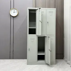 Металлические шкафчики с 6 дверями