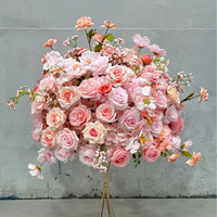 Boule de fleurs artificielles pour mariage, centre de table en mousse florale avec fleurs en soie - Décoration artisanale écologique pour intérieur/extérieur