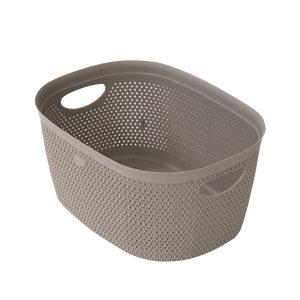 Panier Intreccio M Taupe 370x280x180mm en PP, empilable, style minimaliste, pour rangement de linge - Product Image 1