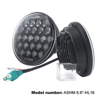 Phare LED de 5,75 pouces, 75W, lentille 5D, phare rond pour moto, faisceau haut/bas avec DRL pour Harley Davidson Softail Sportster noir