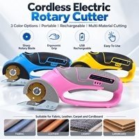 Ciseaux électriques portatifs sans fil rechargeables par USB 3,6 V pour couper le tissu, le cuir, les tapis - Jaune/Noir