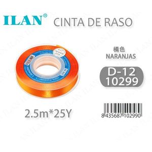 ริบบิ้นผ้าซาตินอิลัน 2.5 ม. 25 หลา สีส้ม D12 - Product Image 3