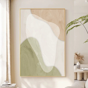 Pintura abstracta al óleo sobre lienzo con marco de aluminio, estilo minimalista para decoración de pared de salón, pieza única, 024004 - Product Image 4