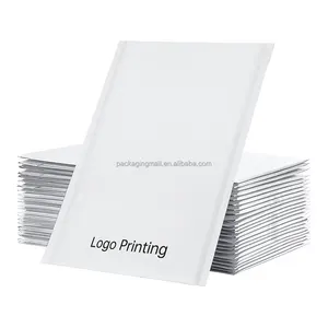 Ücretsiz stok örnek Kraft kabarcık postaları ile beyaz özel A4 kabarcık zarflar Logo Kraft kağıt torbalar geri dönüşümlü kutu ambalaj poşetleri