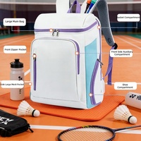 Sac à dos de badminton et de tennis en PU grande capacité, imperméable, avec compartiment séparé pour chaussures, idéal pour la course et l'exercice – Prix usine, offre spéciale