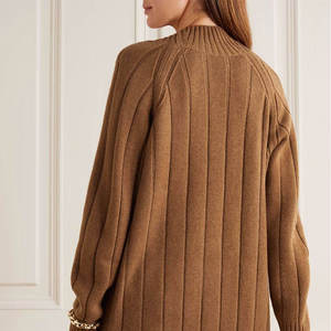 Maglione Casual da donna con scollo a v <span class=keywords><strong>marrone</strong></span> su misura per maglieria da donna - Product Image 2
