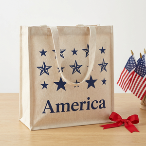 Borsa Tote Grande in Tela Riutilizzabile Ecologica con Stampa Patriottica Aquila <span class=keywords><strong>USA</strong></span> 4 Luglio, Personalizzabile con Logo, per Donna, Picnic e Attività all'Aperto - Product Image 1