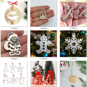 Ornements de Noël personnalisés en acier inoxydable découpés au laser, toutes formes et tailles, décorations suspendues pour sapin de Noël, pendentifs vierges DIY pour cadeaux de fêtes - Product Image 6