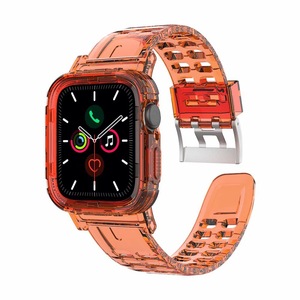 Adulto tpu ajustable jalea de neón transparente reloj banda clara para <span class=keywords><strong>apple</strong></span> <span class=keywords><strong>watch</strong></span> serie 5 44 mm banda iphone caso - Product Image 3