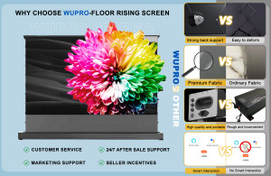 Hot Selling Wupro 72 Inch Floor Rising <b>Screen</b> ALR 94% CBSP Soft PET Crystal Lifting up Enhanced Gain <b>Projection</b> LeApex-CBSP-72" - Product Image 3