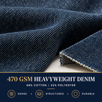 Jean baggy pour homme 470 GSM, denim épais délavé dégradé, coupe large et droite, avec taille élastique pour le streetwear