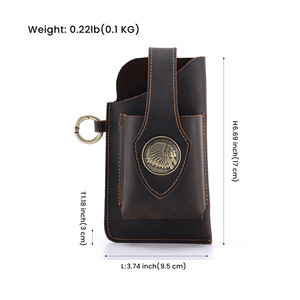 Men's Genuine Leather Waist <b>Bag</b> <b>Large</b> Capacity Tactical <b>Storage</b> <b>Bag</b> With Belt Loop For Everyday Use - Product Image 5